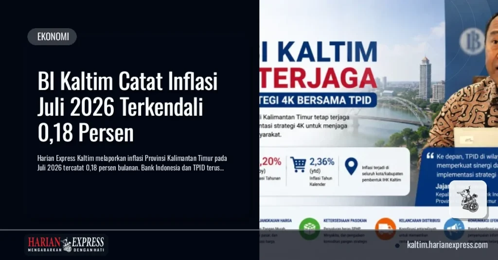 BI Kaltim Catat Inflasi Juli 2026 Terkendali 0,18 Persen