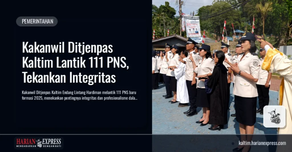 Kakanwil Ditjenpas Kaltim Lantik 111 PNS, Tekankan Integritas