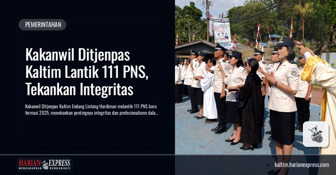Kakanwil Ditjenpas Kaltim Lantik 111 PNS, Tekankan Integritas
