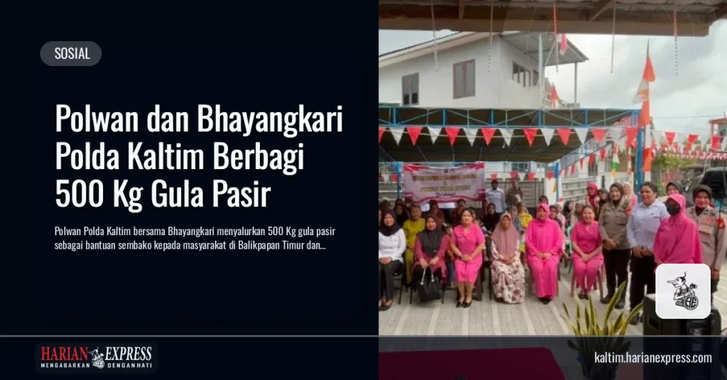 Polwan dan Bhayangkari Polda Kaltim Berbagi 500 Kg Gula Pasir