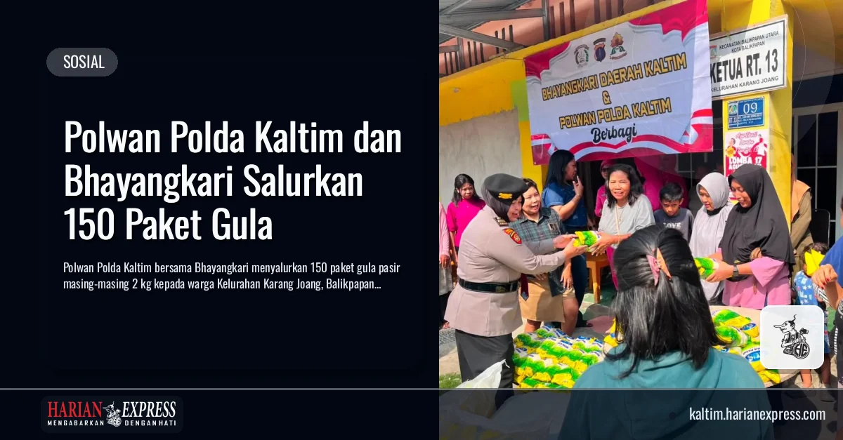 Polwan Polda Kaltim dan Bhayangkari Salurkan 150 Paket Gula