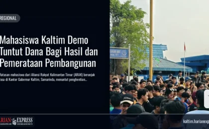 Mahasiswa Kaltim Demo Tuntut Dana Bagi Hasil dan Pemerataan Pembangunan