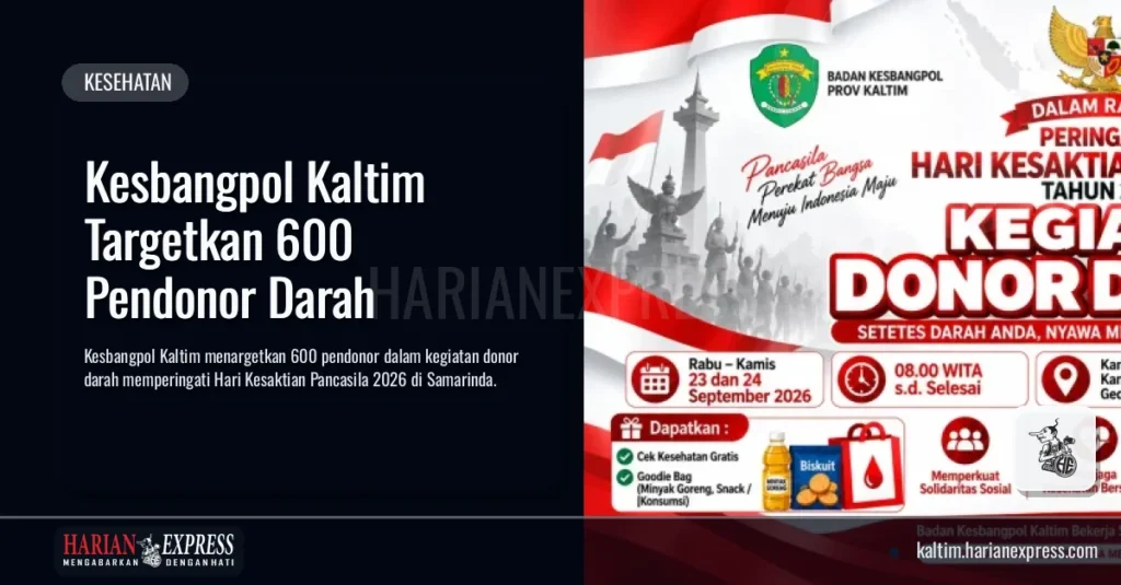 Kesbangpol Kaltim Targetkan 600 Pendonor Darah
