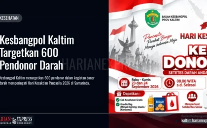 Kesbangpol Kaltim Targetkan 600 Pendonor Darah