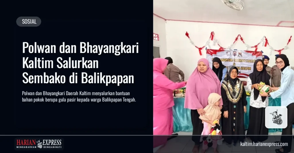 Polwan dan Bhayangkari Kaltim Salurkan Sembako di Balikpapan