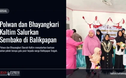 Polwan dan Bhayangkari Kaltim Salurkan Sembako di Balikpapan