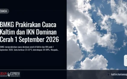BMKG Prakirakan Cuaca Kaltim dan IKN Dominan Cerah 1 September 2026