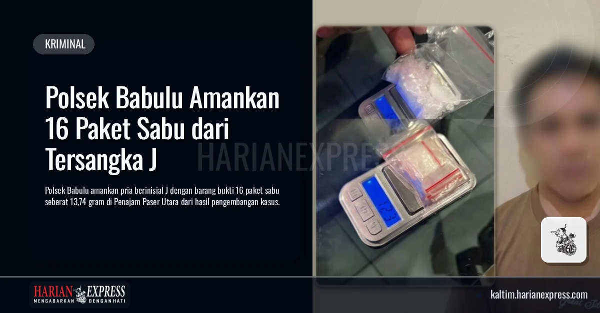Polsek Babulu Amankan 16 Paket Sabu dari Tersangka J
